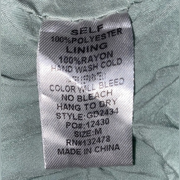 Glam Brand Midi Ruffle Dress with Balloon Sleeves & a Tiered Skirt Sage GRN SZM - Picture 7 of 8